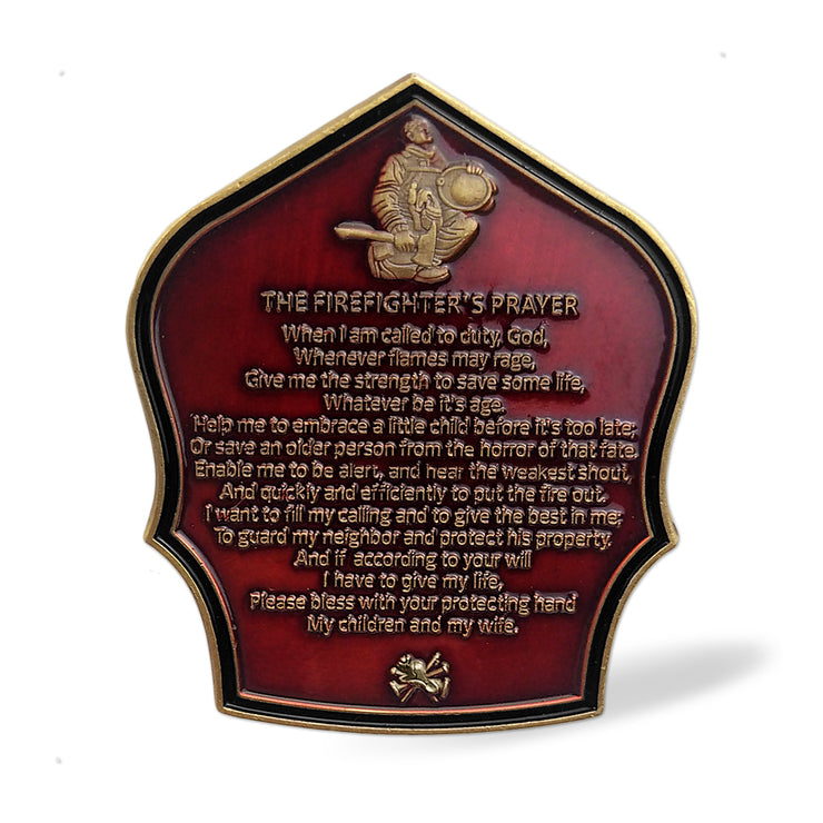 Firefighter Prayer 911 Fallen Hero Challenge Coin