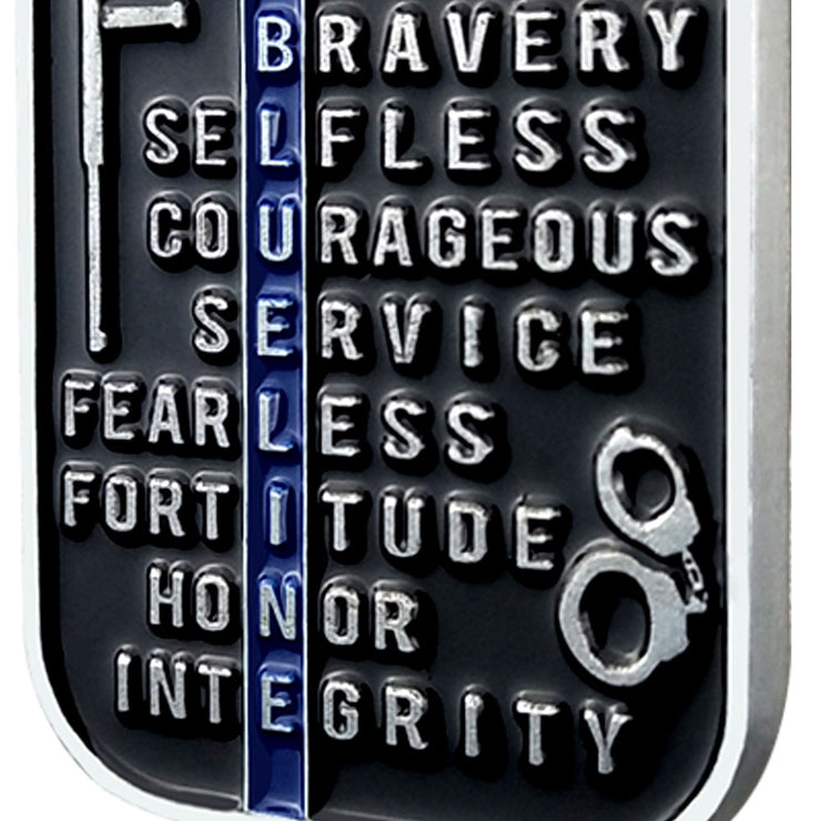 Police Commmorative Prayer Dog Tag Featured Challenge Coin Blue Lives Matter