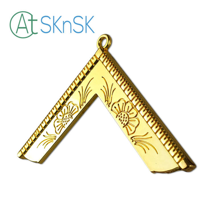 Masonic Worshipful Master Gold Jewel Pendant the Square
