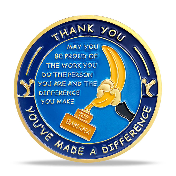 Encouragement Challenge Coin-Employee Appreciation Gifts Inspirational Thank You Coin for Students and Cowokers-Top Banana