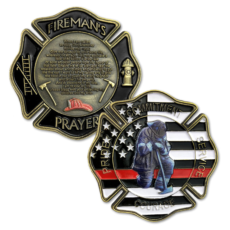 US Fireman’s Prayer Firefighter Challenge Coin