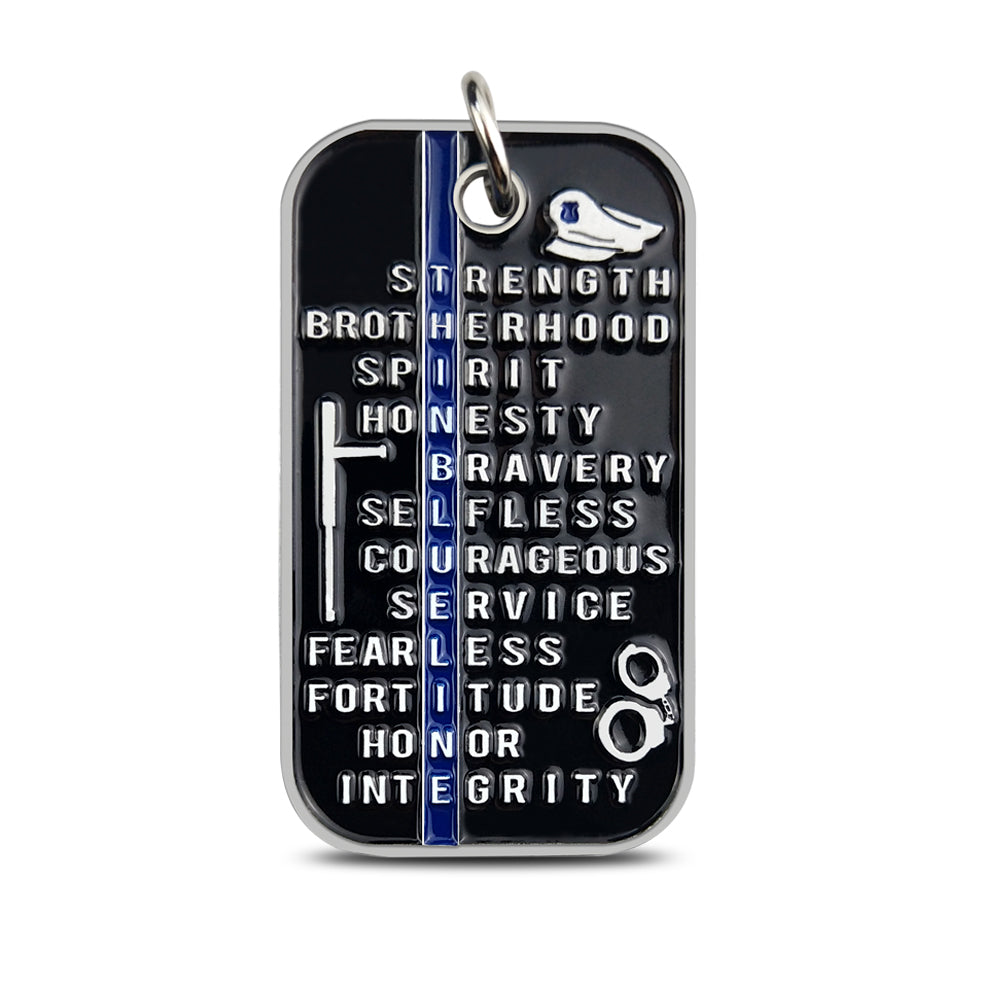 Police Commmorative Prayer Dog Tag Featured Challenge Coin Blue Lives Matter