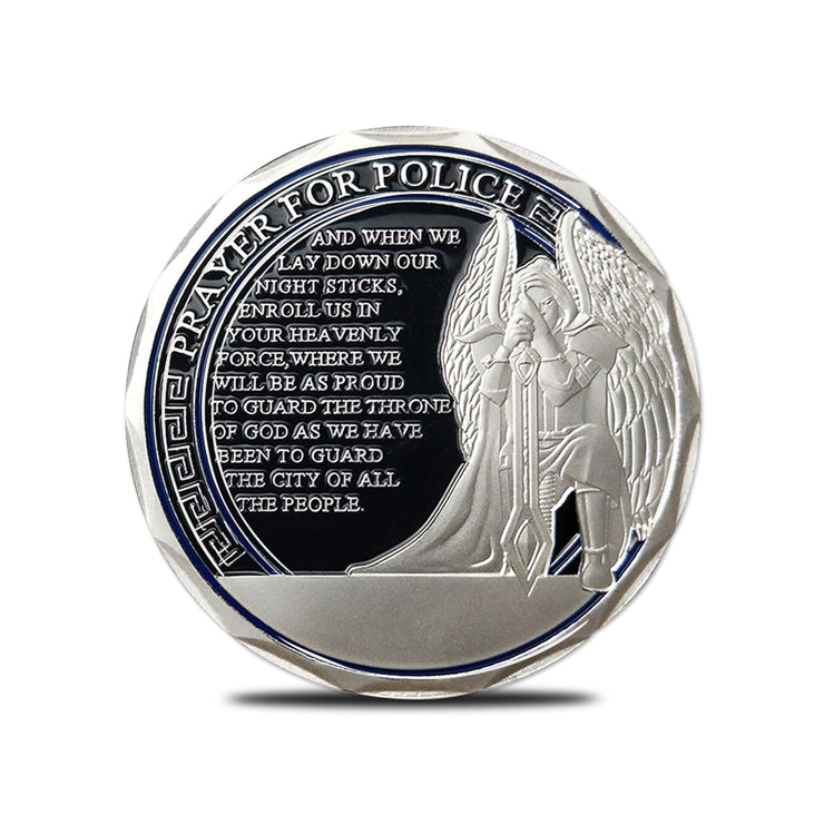 Sheriff Challenge Coin Six Pointed Star Silver Police Badge St Michael Coin