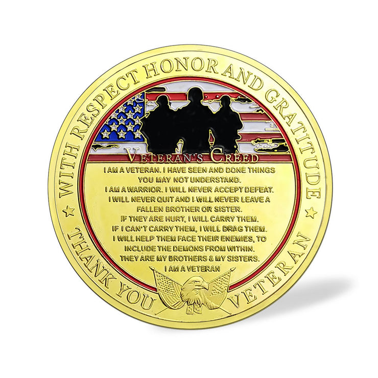 United States Veteran Creed Challenge Coin