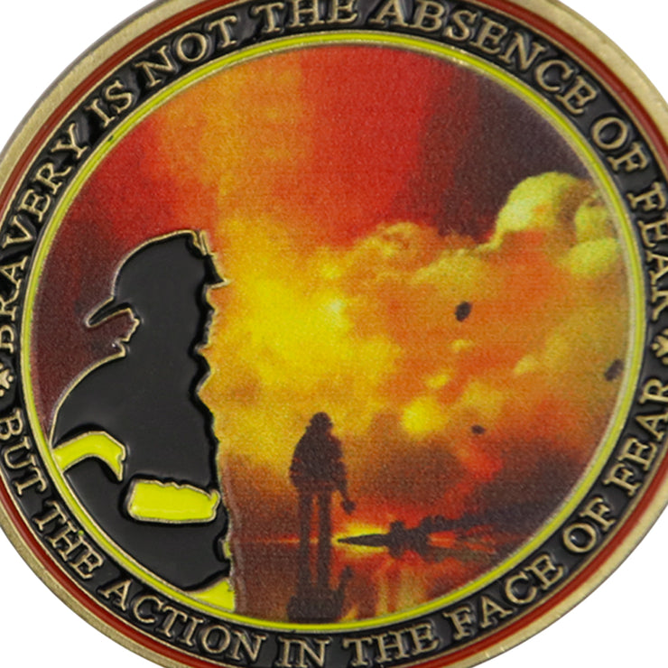 Firefighter Prayer Challenge Coin Isaiah 43:2 Firemans Honor Collectible Coin
