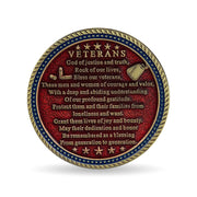 Military Veterans Salute Challenge Coin Prayer Medallion Honorable Hero Collectible-AtSKnSK