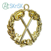 Masonic Treasurer Gold Jewel Pendant the Cross Vault Keys