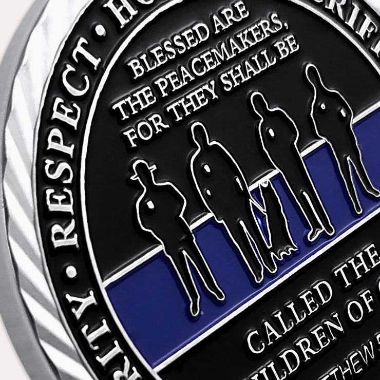 Police Justice Warrior Blue Lives Matter Challenge Coin