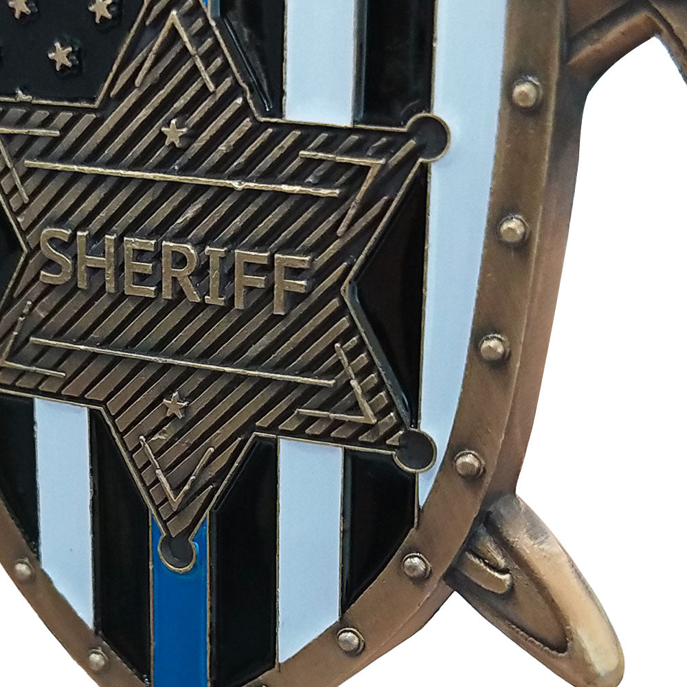Police Sheriff Challenge Coin Knight Crusader Shield Featured LEO Medallion Gift