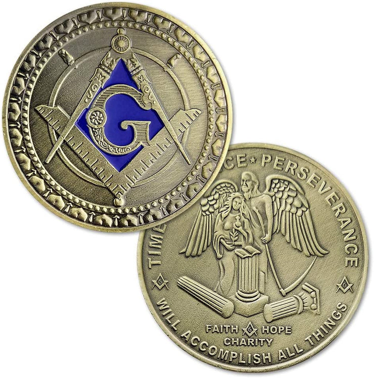 Masonic Challenge Coin With Guardian Angel Master Freemason Member Gift