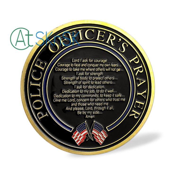 Police Officer's Prayer St Michael Challenge Coin