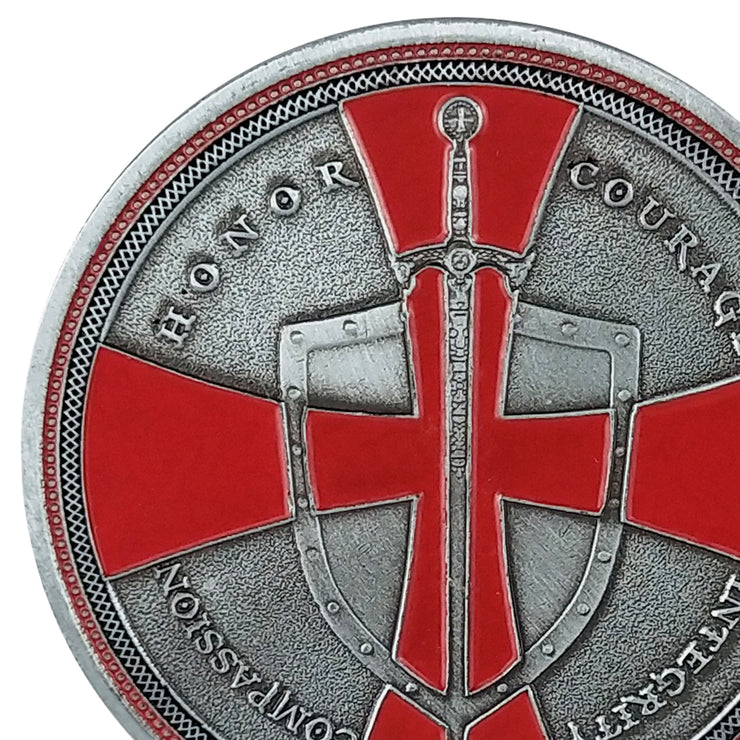Knight Templar Challenge Coin Red Cross Religious Coin Collection Commemorative Gift