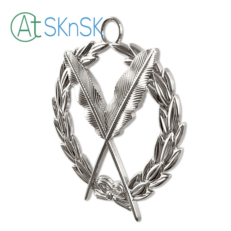 Masonic Secretary Sliver Jewel Pendant the Feather Quill