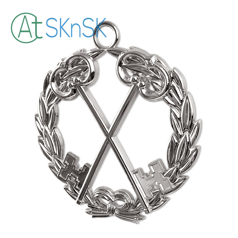 Masonic Treasurer Sliver Jewel Pendant the Cross Vault Keys