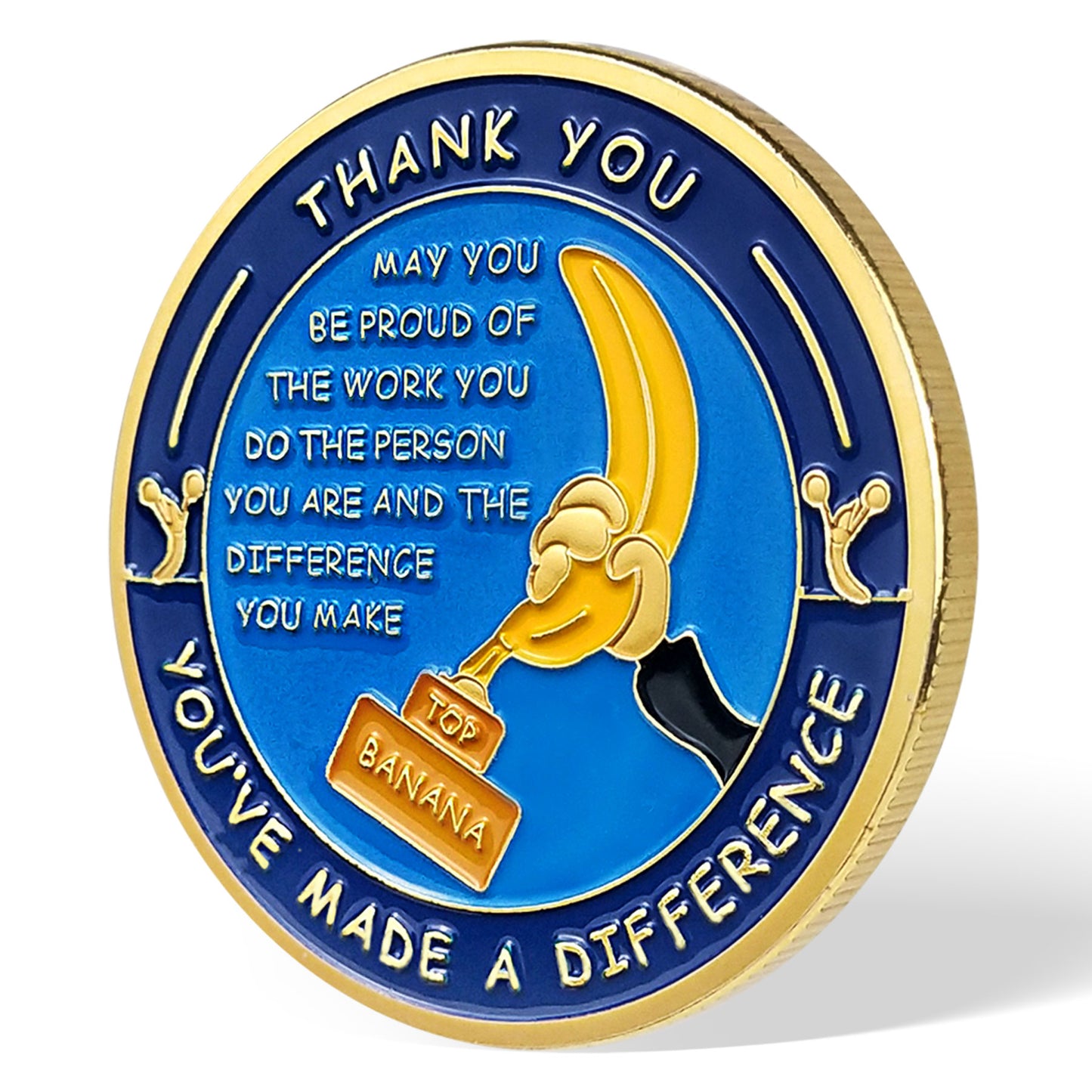 Encouragement Challenge Coin-Employee Appreciation Gifts Inspirational Thank You Coin for Students and Cowokers-Top Banana
