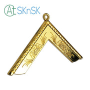 Masonic Worshipful Master Gold Jewel Pendant the Square
