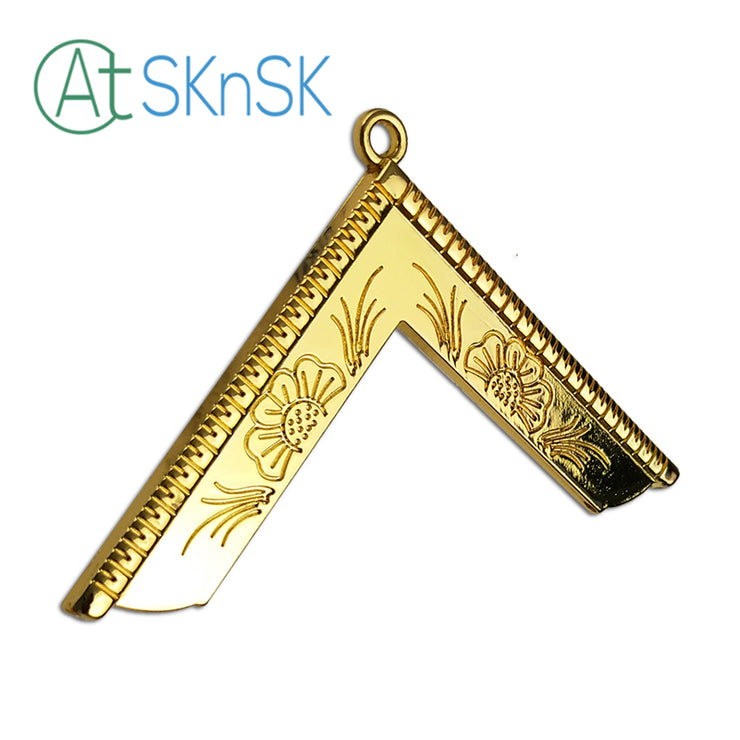 Masonic Worshipful Master Gold Jewel Pendant the Square