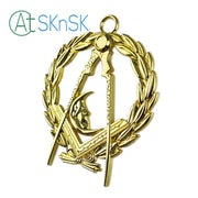 Masonic Junior Deacons Gold Jewel Pendant the Compass Moon Symbol