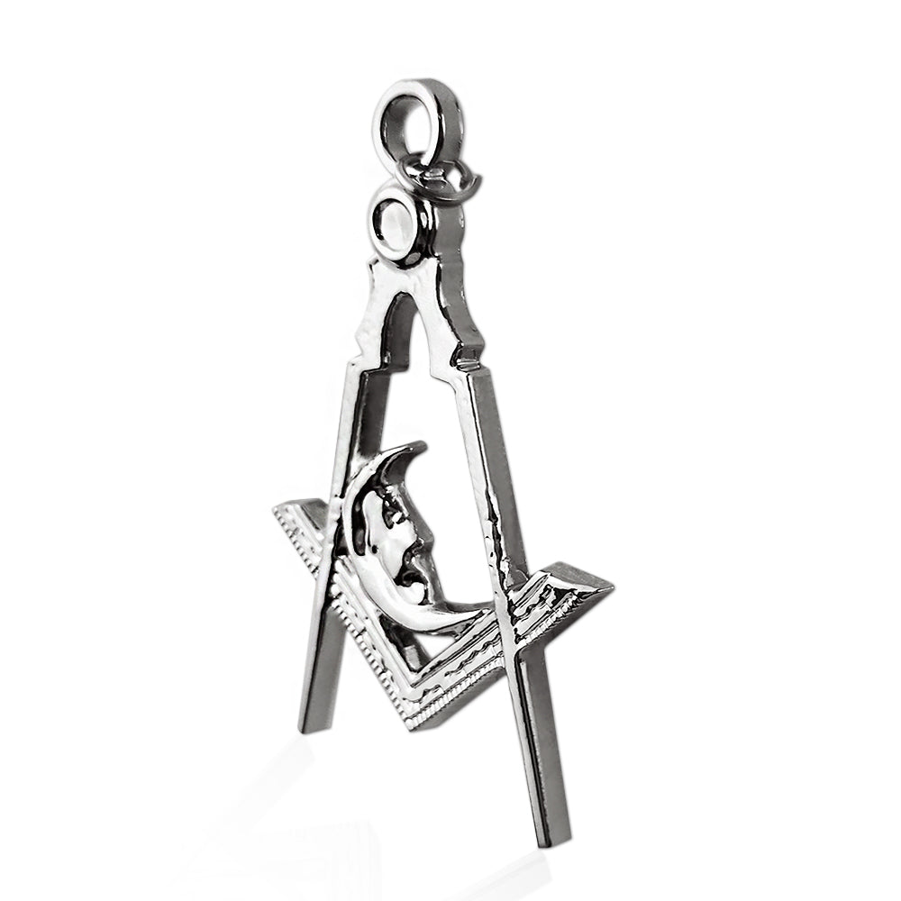 Masonic Moon Silver Jewel Pendant