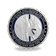 Warrior With Spear and Shield Challenge Coin Thin Blue Line Police Officers Gift Coin