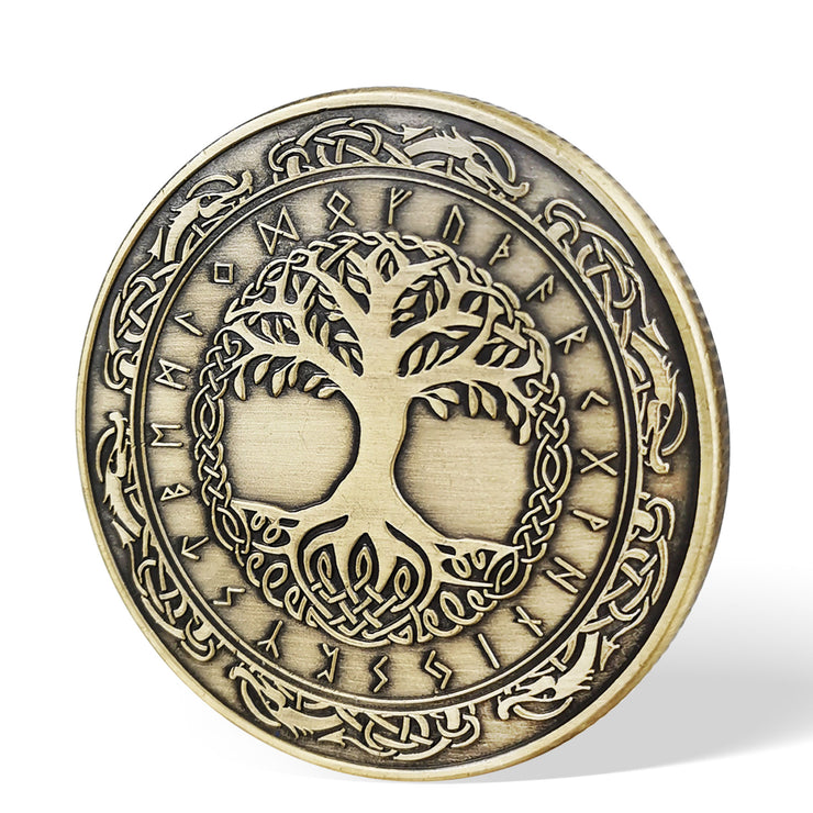 Viking Yggdrasil Tree of Life Coin Nordic Mythology Talisman
