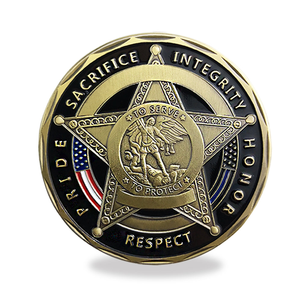 Law Enforcement Challenge Coin Sheriff Five Pointed Star Featured Police Officers Gift