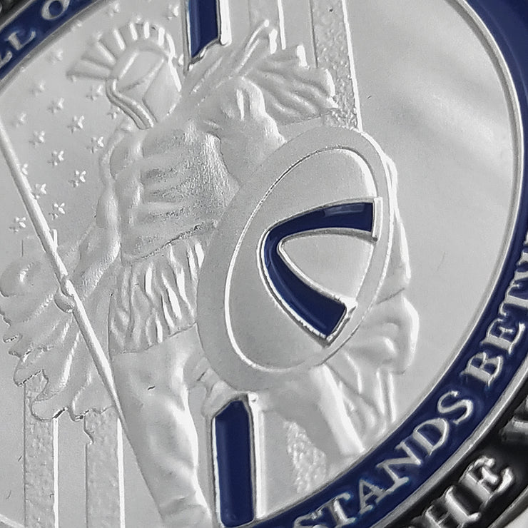 Warrior With Spear and Shield Challenge Coin Thin Blue Line Police Officers Gift Coin