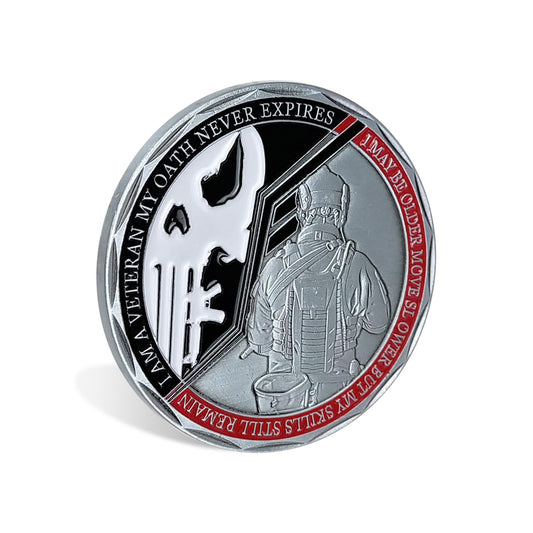 Veterans Oath Challenge Coin Served Never Expired Medallion Gift