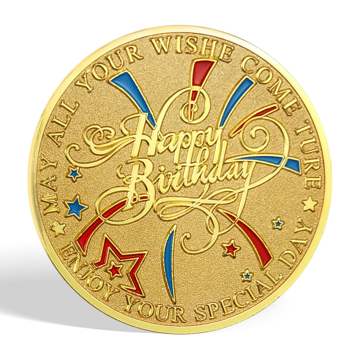 Happy Birthday Coin, Christian Birthday Gifts for Friends for Siblings, Grandson or Granddaughter, Boys & Girls, The girl scatters the flowers