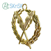 Masonic Secretary Gold Jewel Pendant the Feather Quill