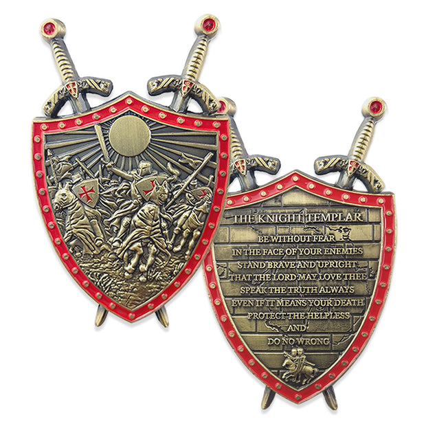 Knights Templar Double Sword Challenge Coin