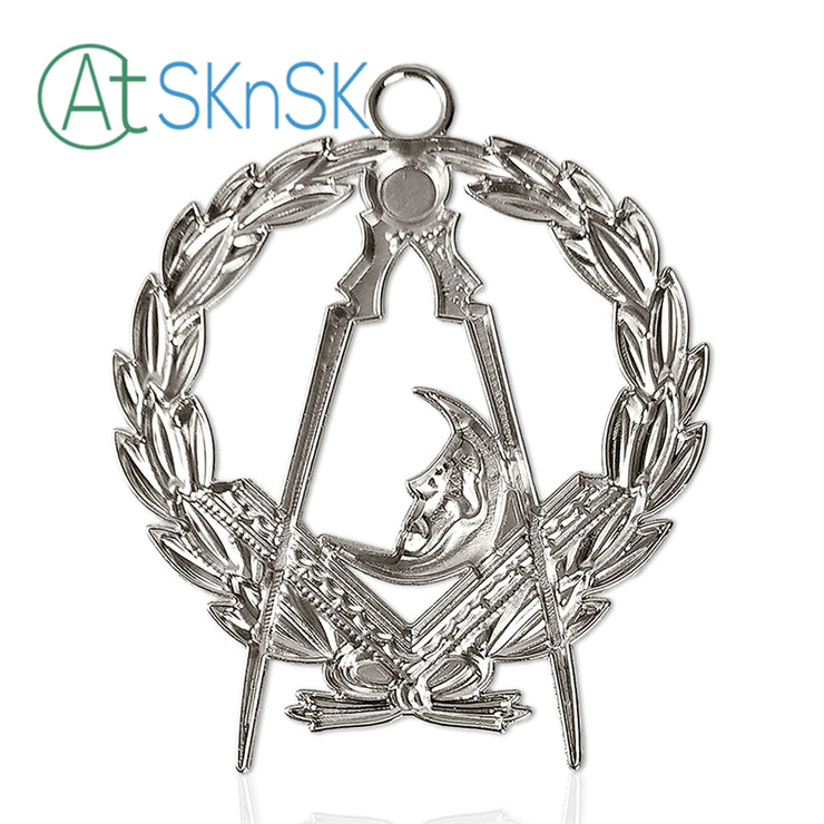Masonic Junior Deacons Sliver Jewel Pendant the Compass Moon Symbol