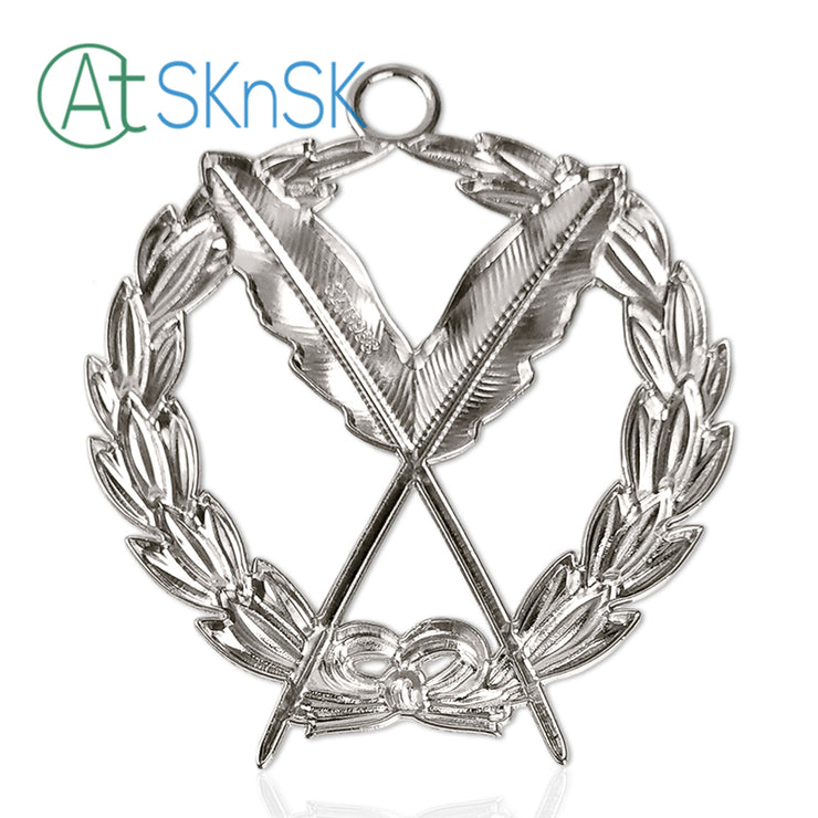 Masonic Secretary Sliver Jewel Pendant the Feather Quill