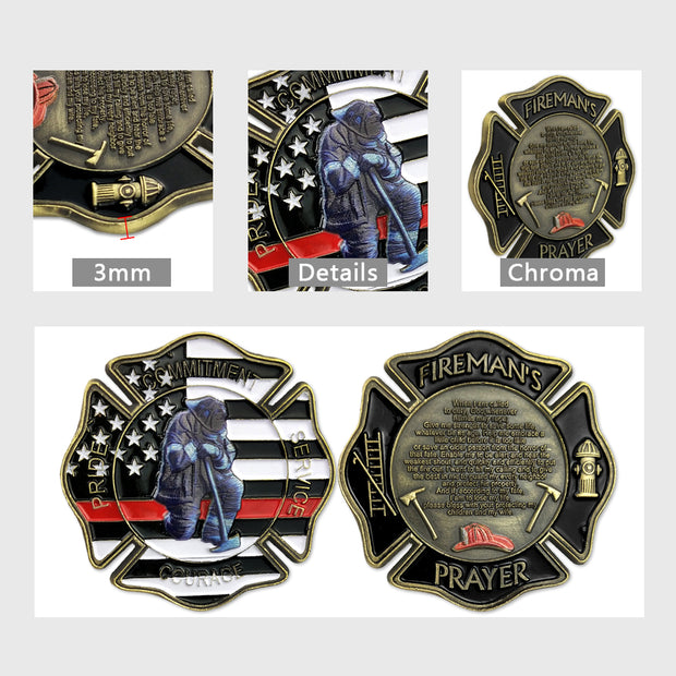 US Fireman’s Prayer Firefighter Challenge Coin