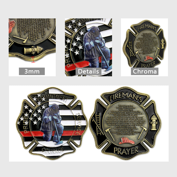 US Fireman’s Prayer Firefighter Challenge Coin