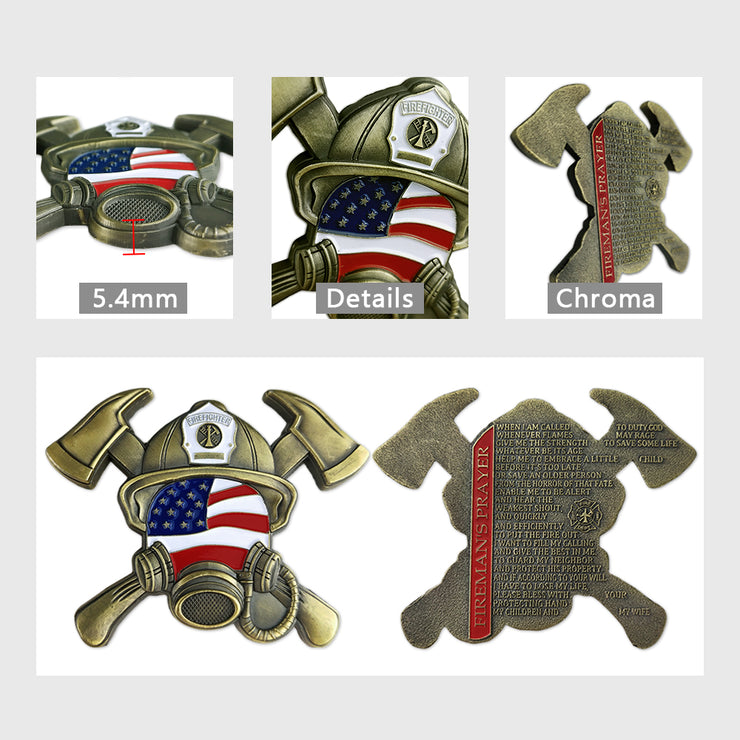 US Gas Mask Firefighter’s Prayer Challenge Coin