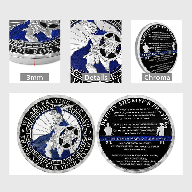 Deputy Sheriff's Prayer Spartan Warrior Police Challenge Coin