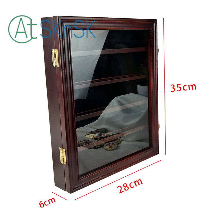 Cherry Challenge Coin Display Case Shadow Box