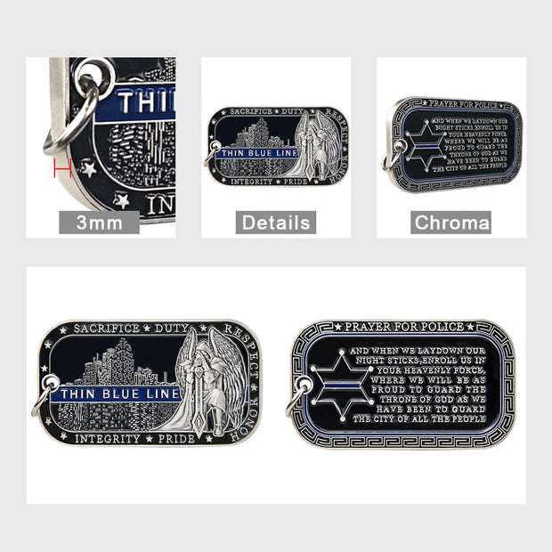 Law Enforcement Challenge Coin Dog Tag St Michael Police Guardian Pendant Chain