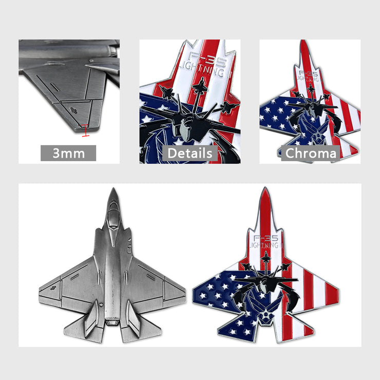 United States Air Force F35 Lighting Model Challenge Coin