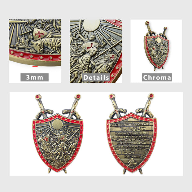Knights Templar Double Sword Challenge Coin