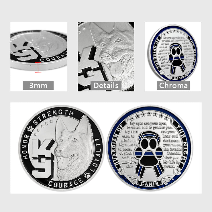 K9 Police Dog Law Enforcement Challenge Coin