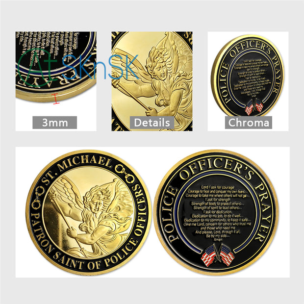 Police Officer's Prayer St Michael Challenge Coin