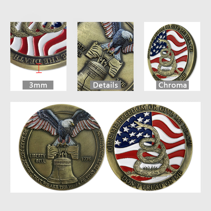 1776 American Kenndy Liberty Bell Challenge Coin