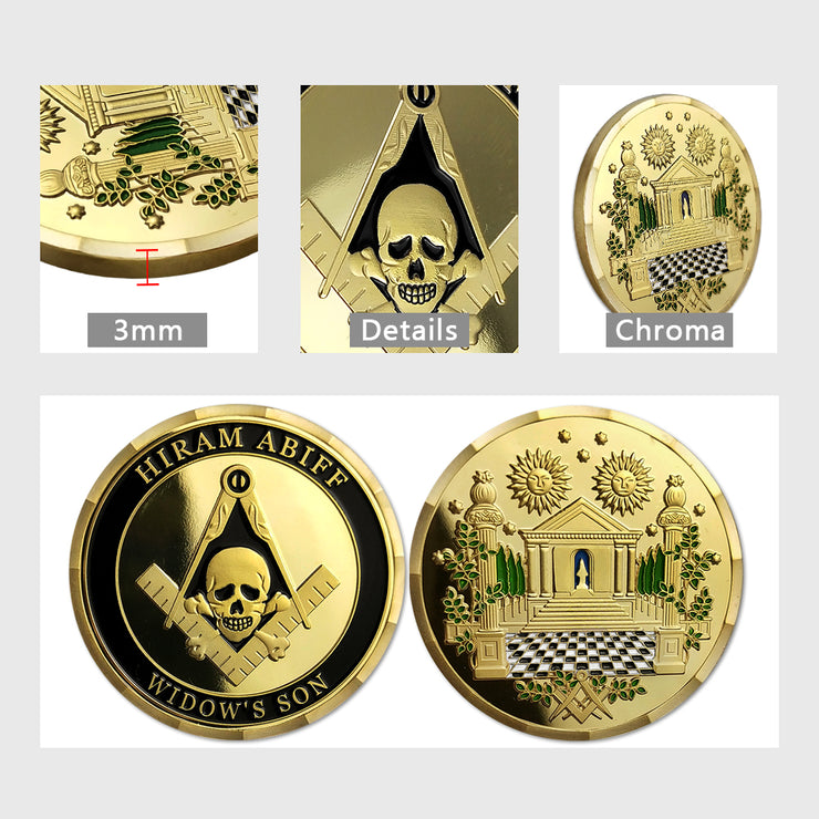 Hiram Abiff Widow’s Son Masonic Freemason Challenge Coin