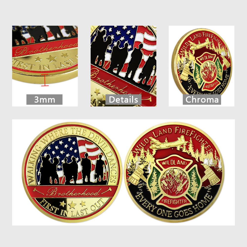 US Wild Land Firefighter Brotherhood Challenge Coin