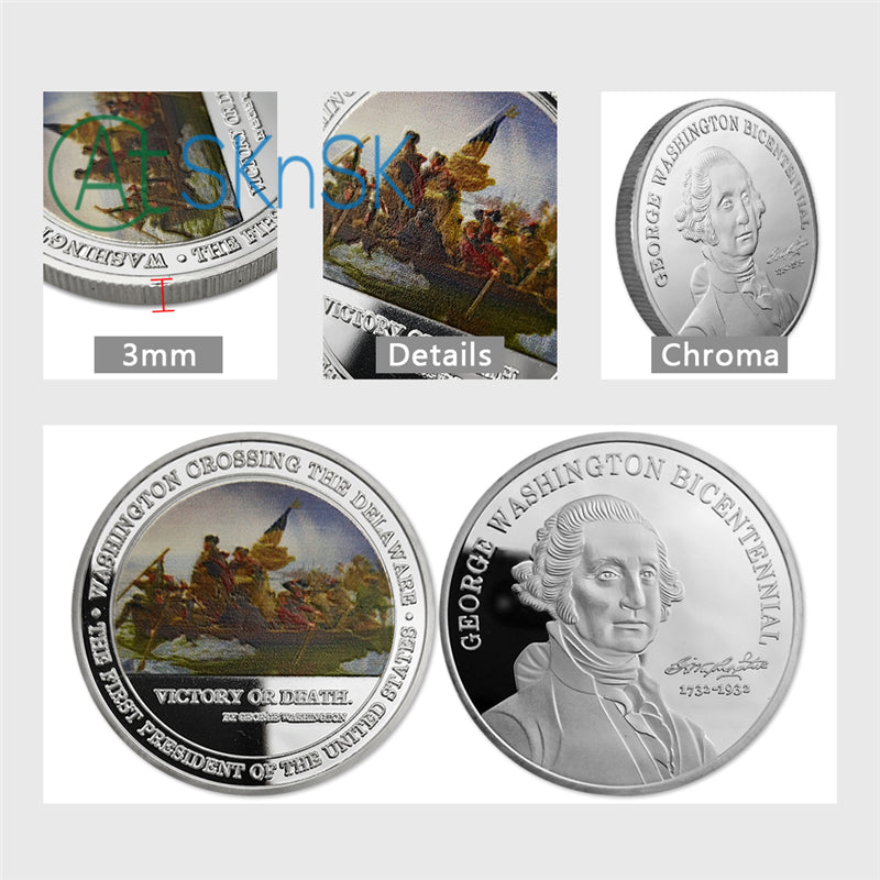 George Washington Crossing Delaware River Challenge Coin