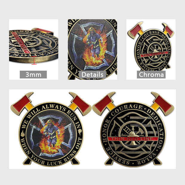 Firefighter Maltese Cross Fire Rescue Challenge Coin