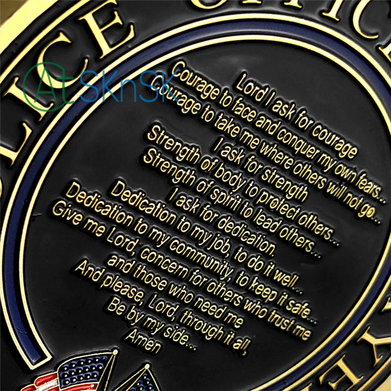 Police Officer's Prayer St Michael Challenge Coin