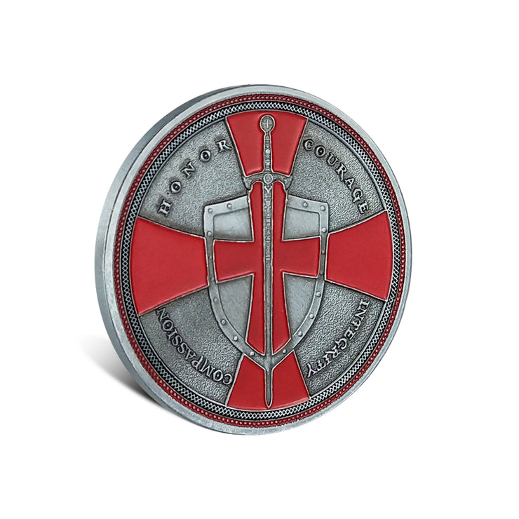 Knight Templar Challenge Coin Red Cross Religious Coin Collection Commemorative Gift